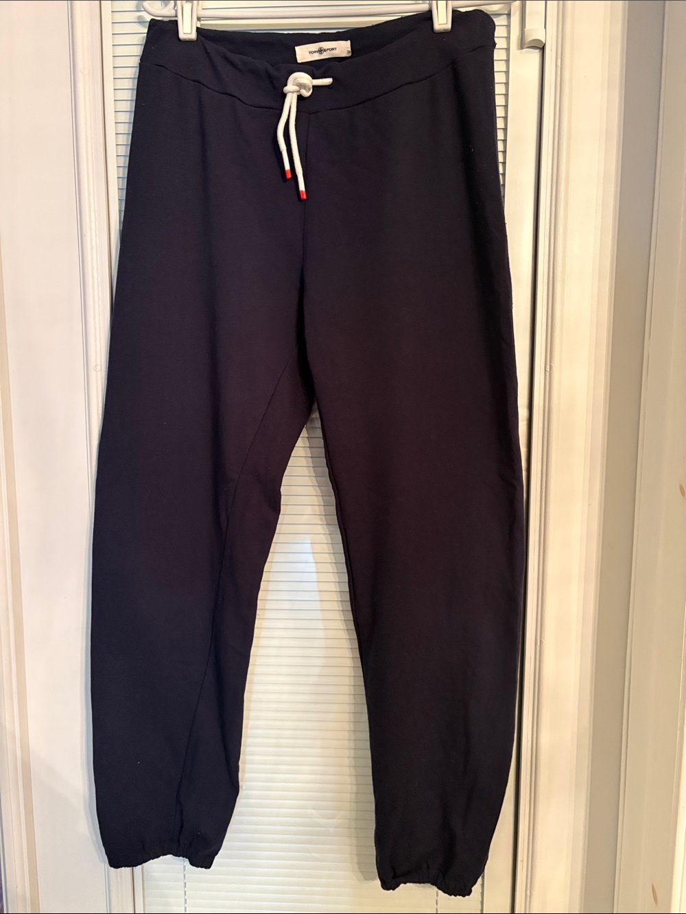 Tory Burch Navy Blue Women’s Jogger Pants with White Drawstring
